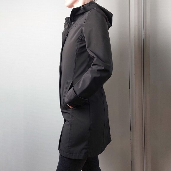 Black Scuba Spring/Fall Zipper Coat with Hood, Small - Picture 4 of 12